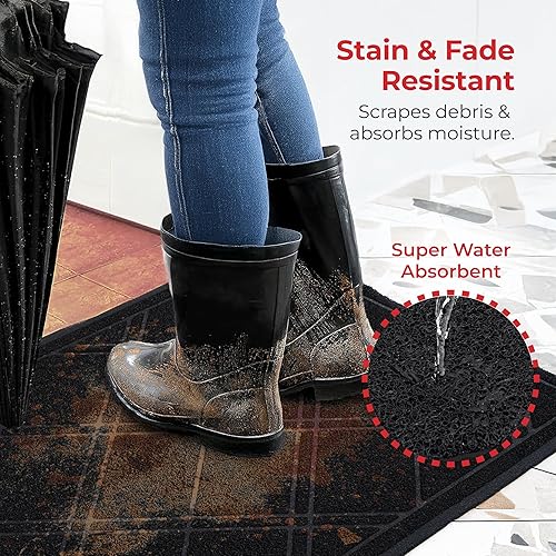 Miniatura 13 de SlipToGrip- Tapete universal de entrada, antideslizante, duradero y lavable- Tapete de bienvenida p/interior/exterior/entrada, malla Duraloop, Verde