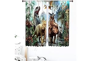 3D Dinosaur Blackout Curtains for Kids Bedroom