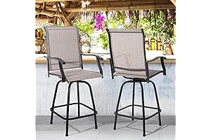 Shintenchi - 2 Piece Patio Swivel Bar Stools