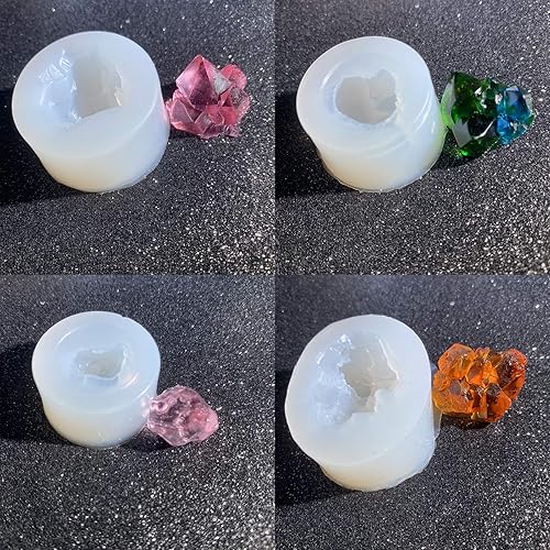 Miniatura 2 de Mulukaya 8 moldes de silicona de resina epoxi de cuarzo de cristal de roca de cristal para fundición de grava, herramientas de fabricación de joyas