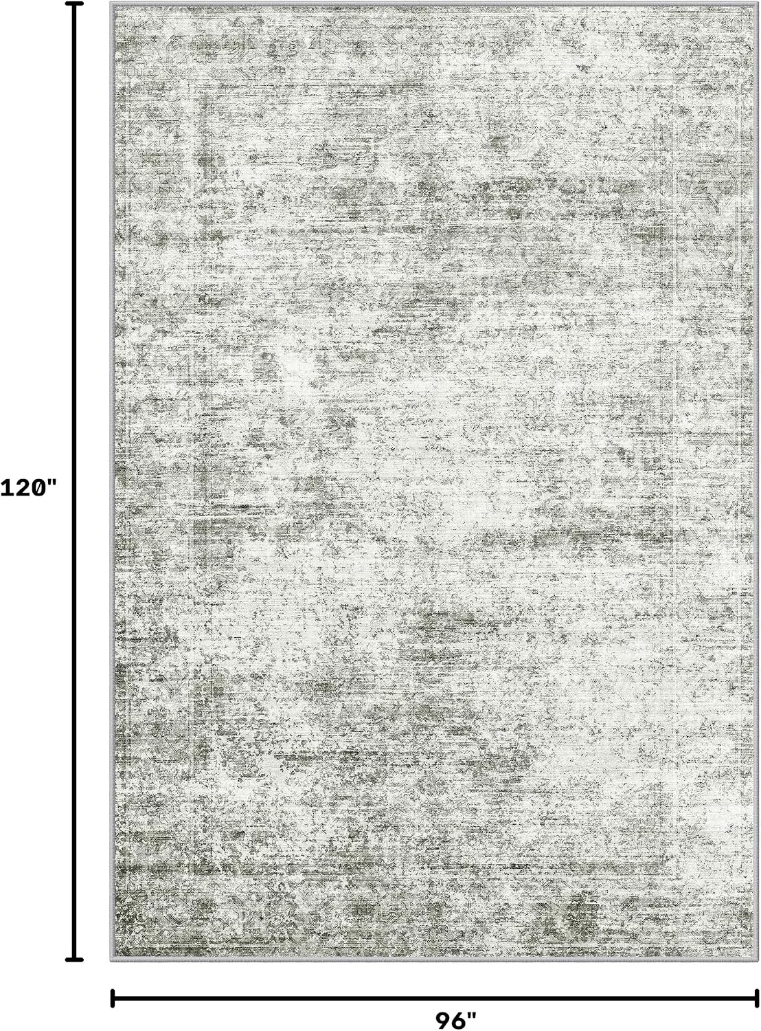 LIVELYGLOW 8x10 Washable Vintage Area Rug, Living Room Carpet image 2