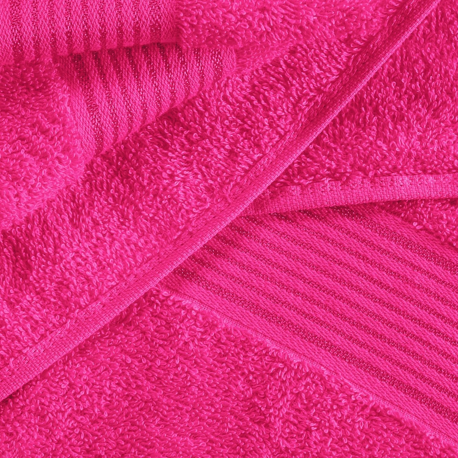 Elvana Home Ultra Soft 6 Pack Cotton Towel Set, Contains 2 Bath Towels 28x55 inch, 2 Hand Towels 16x24 inch & 2 Wash Coths 12x12 inch, Ideal Everyday use, Compact & Lightweight - Hot Pink - Image 2