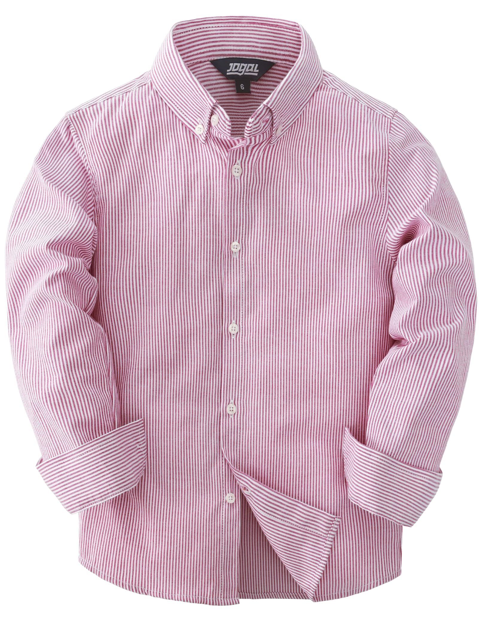 JOGAL Camisas de Vestir Oxford de Manga Larga para niños de 6 a 14 años