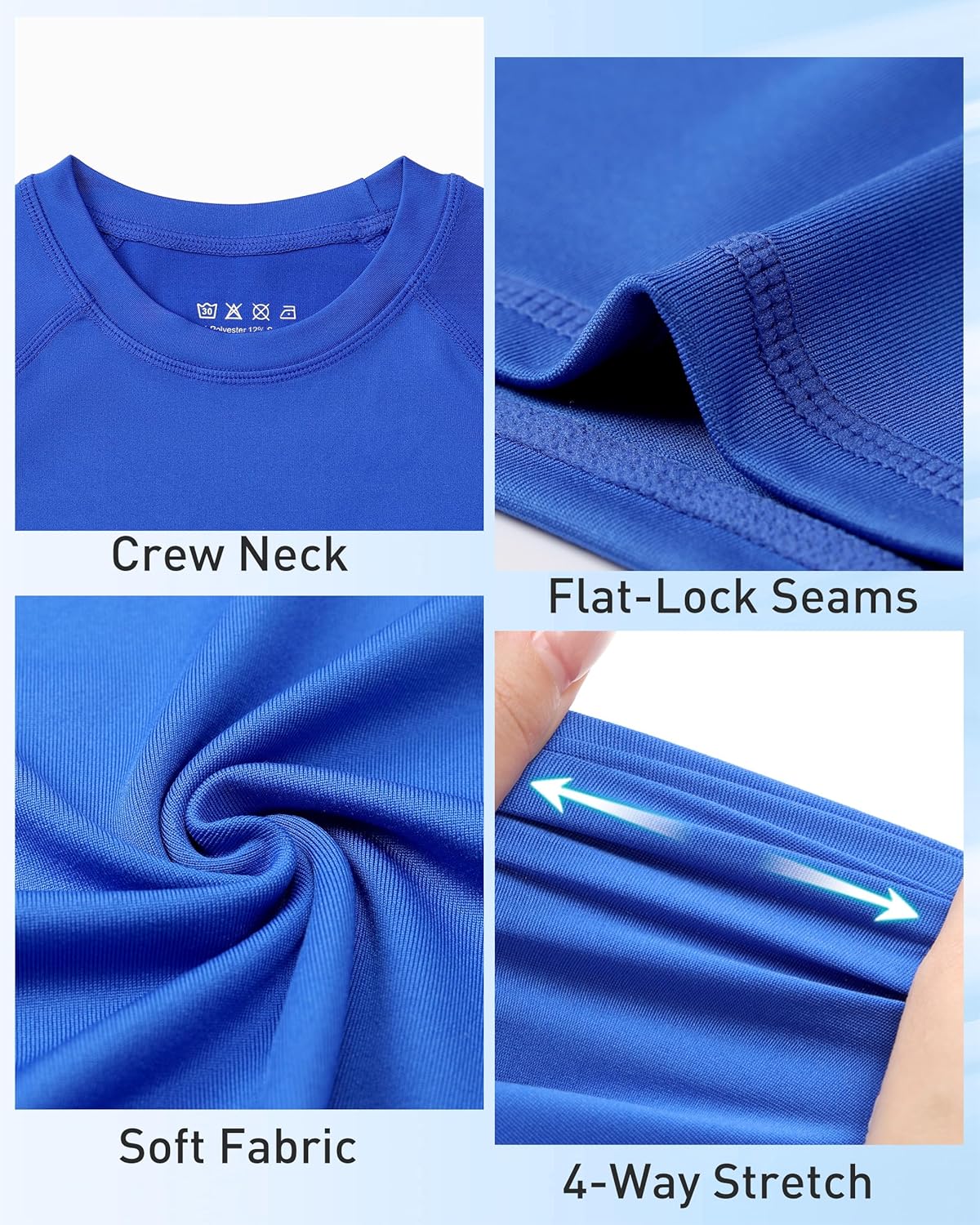 Boys Compression Shirt Long Sleeve, 3 Pack Kids Baseball Athletic Undershirt, Youth Quick Dry Base Layer for Football - Image 5