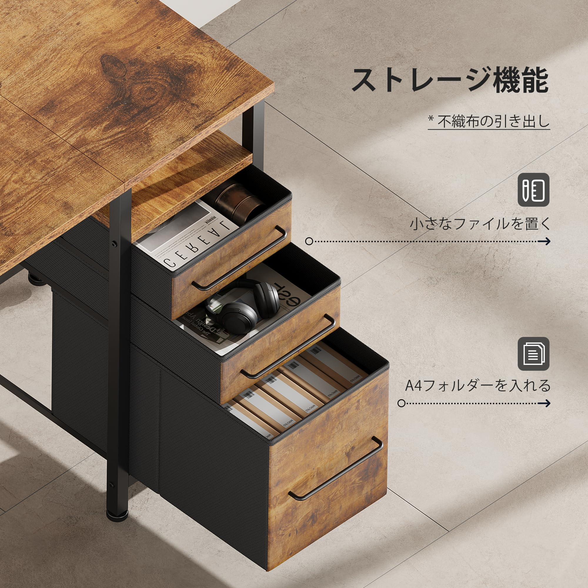 Amazon | Maihail パソコンデスク引き出し付き 学習机 pcデスク