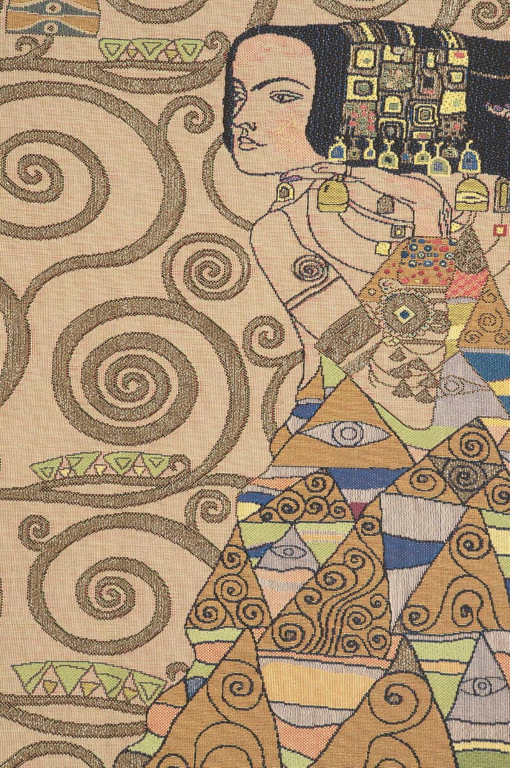 Charlotte Home Furnishings Inc. L’Attente Klimt A Droite Clair French Tapestry Wall Hanging 58 X 28 Inch Viscose Cotton And Polyester Blend Wall Art Perfect For Wall Decor By Gustav Klimt