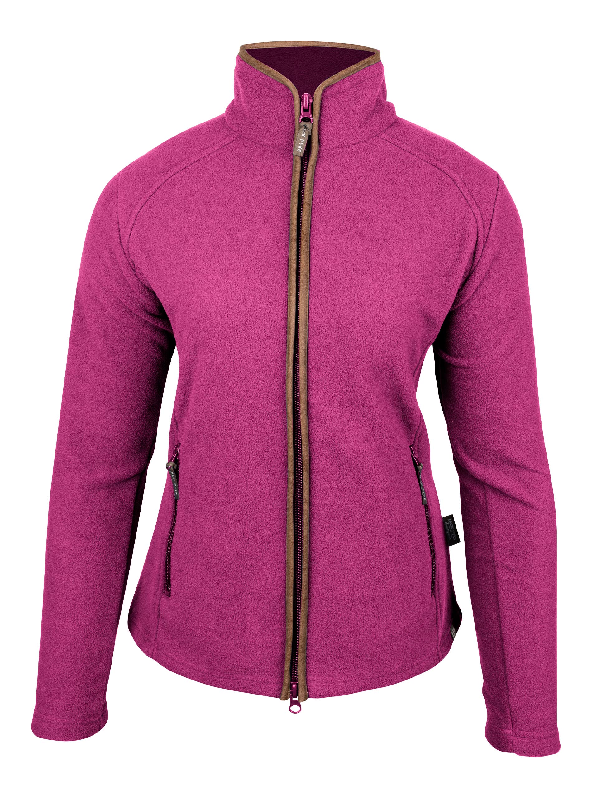 Jack Pyke Women's Roselle Fleece Jacket – Lightweight And Breathable Fleece Jacket With Full Zip, Long Sleeves, Zipped Pockets, Faux Leather Piping – Ideal For Travel And Outdoor Sports – Medium