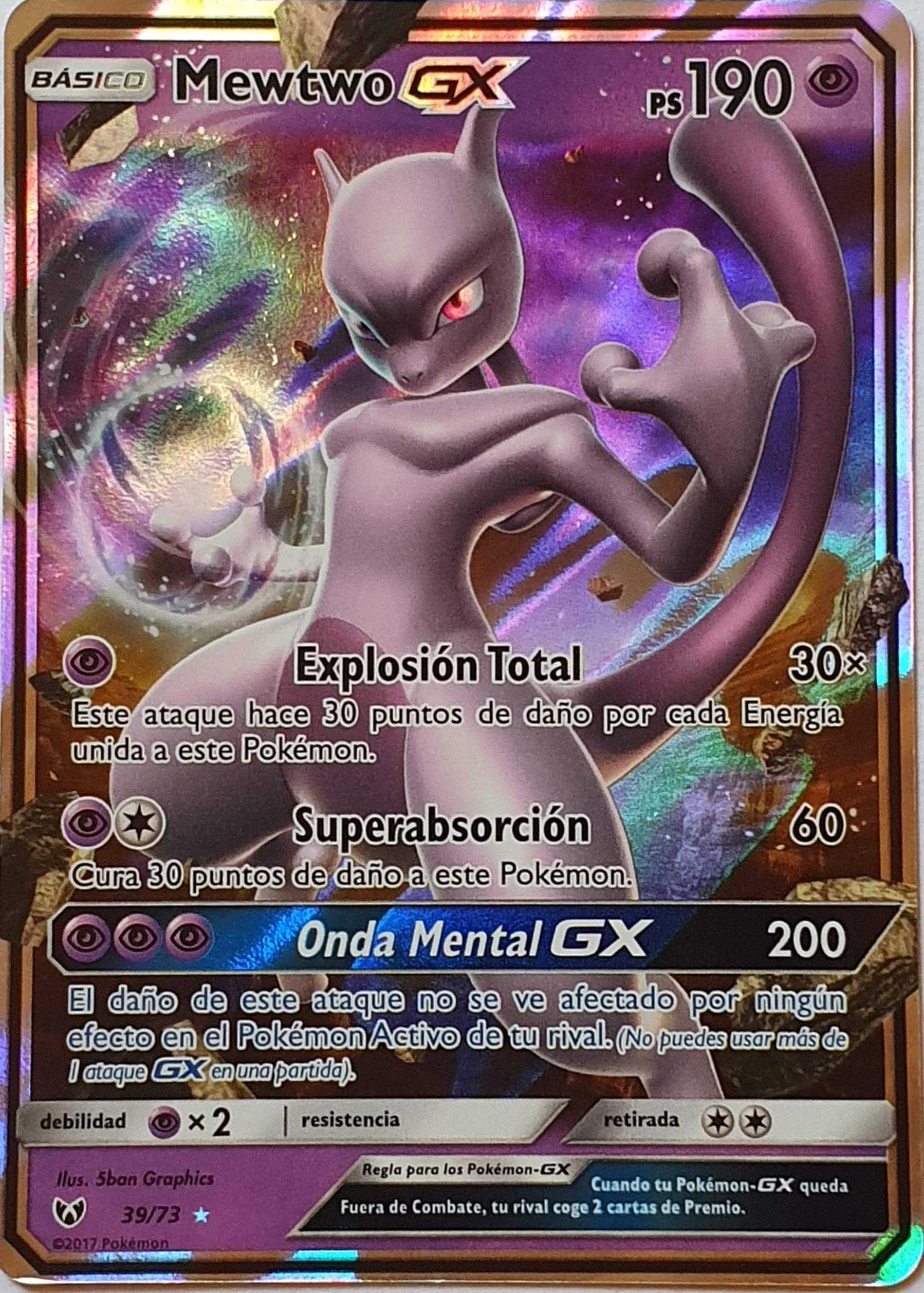 Pokemon Card SunMoon Shining Legends Mewtwo-GX 040/072 RR SM3+ Japanese
