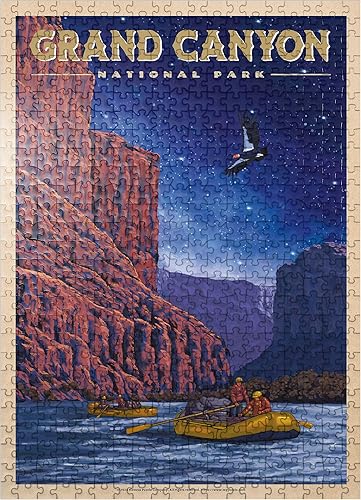 Grand Canyon National Park - Póster de viaje vintage, rompecabezas de 500 piezas prémium para adultos