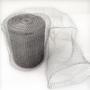 Valchoose Upgraded 4.5? X 50 Ft Wire Mesh Hole Fill Fabric, Stainless Steel Mesh Gap Blocker Easy to Work with, Flexible Stretchy Hardware Cloth Fill Fabric DIY Kit, Perfect Hole Filler