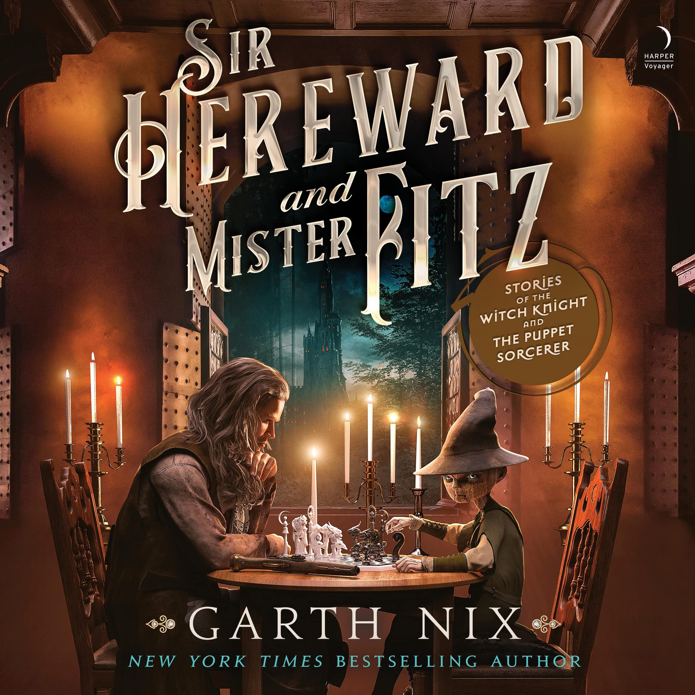 Book cover for Sir Hereward and Mister Fitz: Stories of the Witch Knight and the Puppet Sorcerer