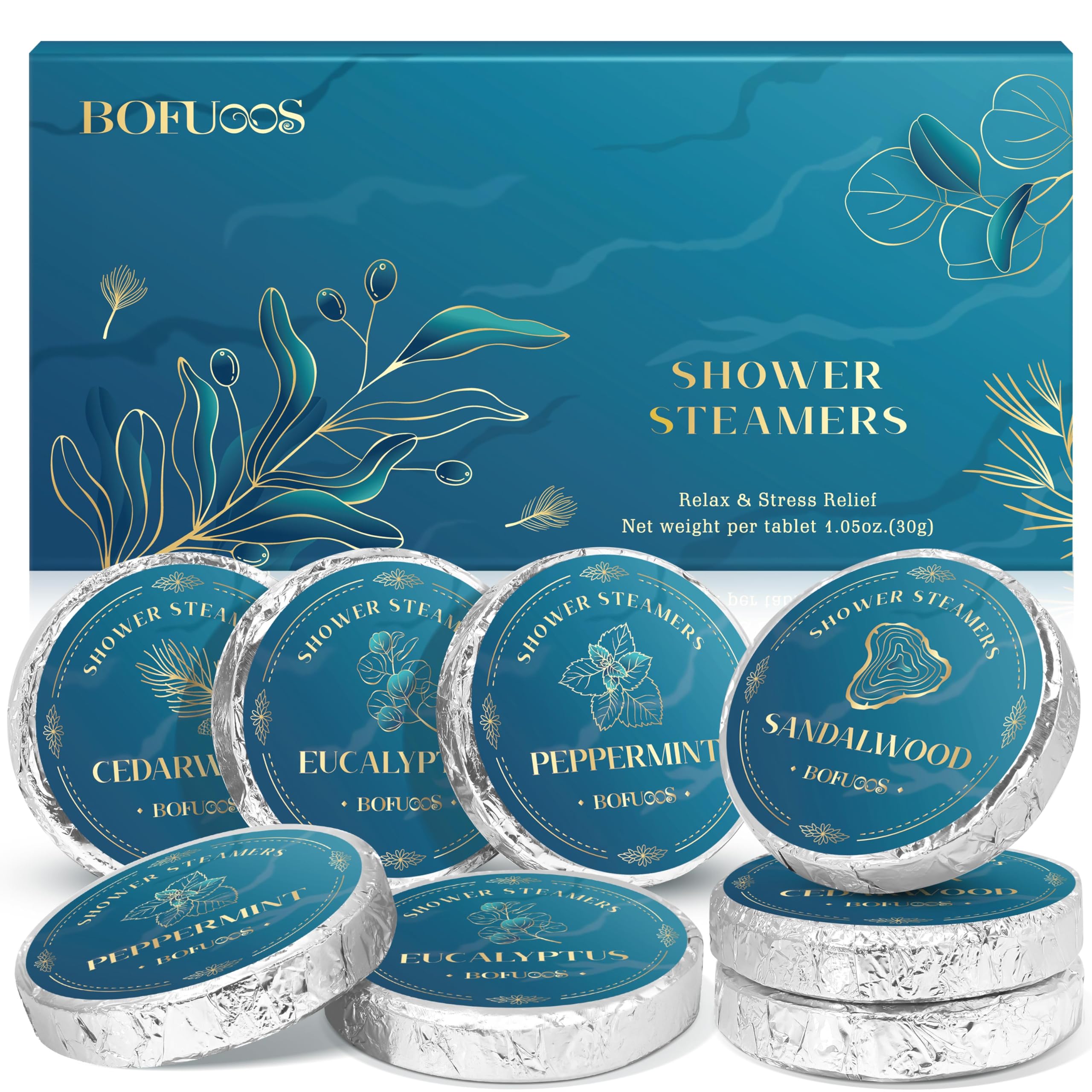 Bofuoos Geschenke für Männer, Badebomben Aromatherapie Geburtstagsgeschenk Geschenke for Männer, SPA Stressabbau Duschdampfer Vatertagsgeschenke personalisiert für Papa (8 Stück)