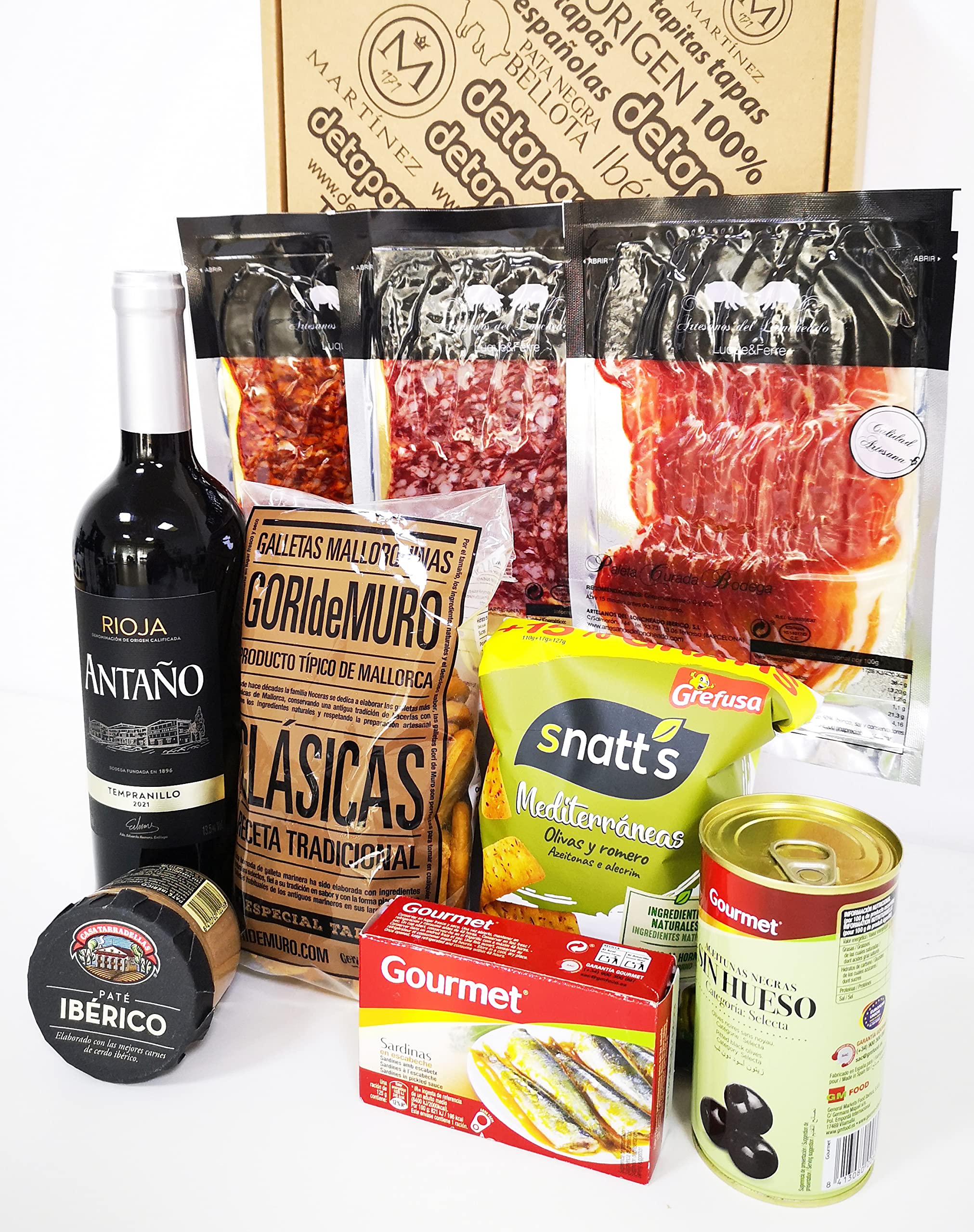 Präsentbox Tapas-Abend für Zwei Geschenk für Feinschmecker Spanienfans Spezialitäten aus Spanien