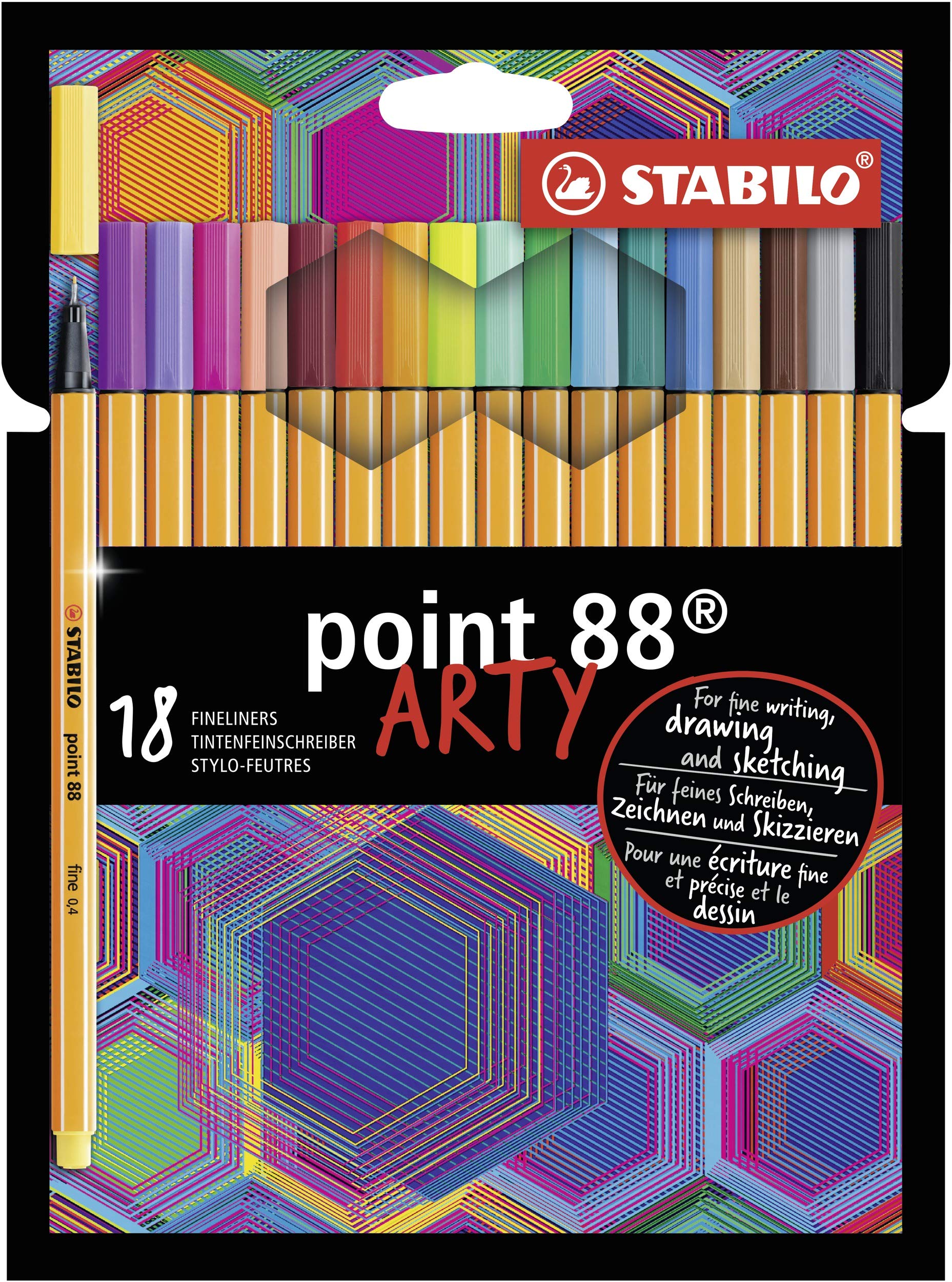 STABILOFineliner Pen - point 88 ARTY Wallet of 18 Assorted Colours