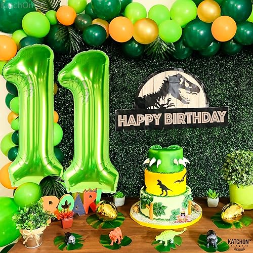 Miniatura 3 de KatchOn, Globo verde claro del número 11 de 40 pulgadas, globo de neón del número 11, globos de cumpleaños del número 11 para decorar un cumpleaños