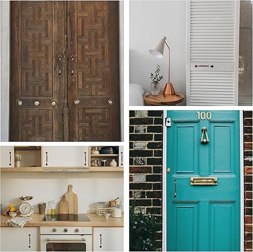 Miniatura 5 de OVOV Paquete de 2 manijas de puerta de granero para puerta de jardín de madera, cobertizo, puerta de gabinete (cobre)