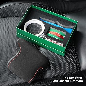 Hand Stitch Steering Wheel Cover Fits Alcantara Material Compatible with BMW 1 Series/3 Series/ X1(White Stripe)