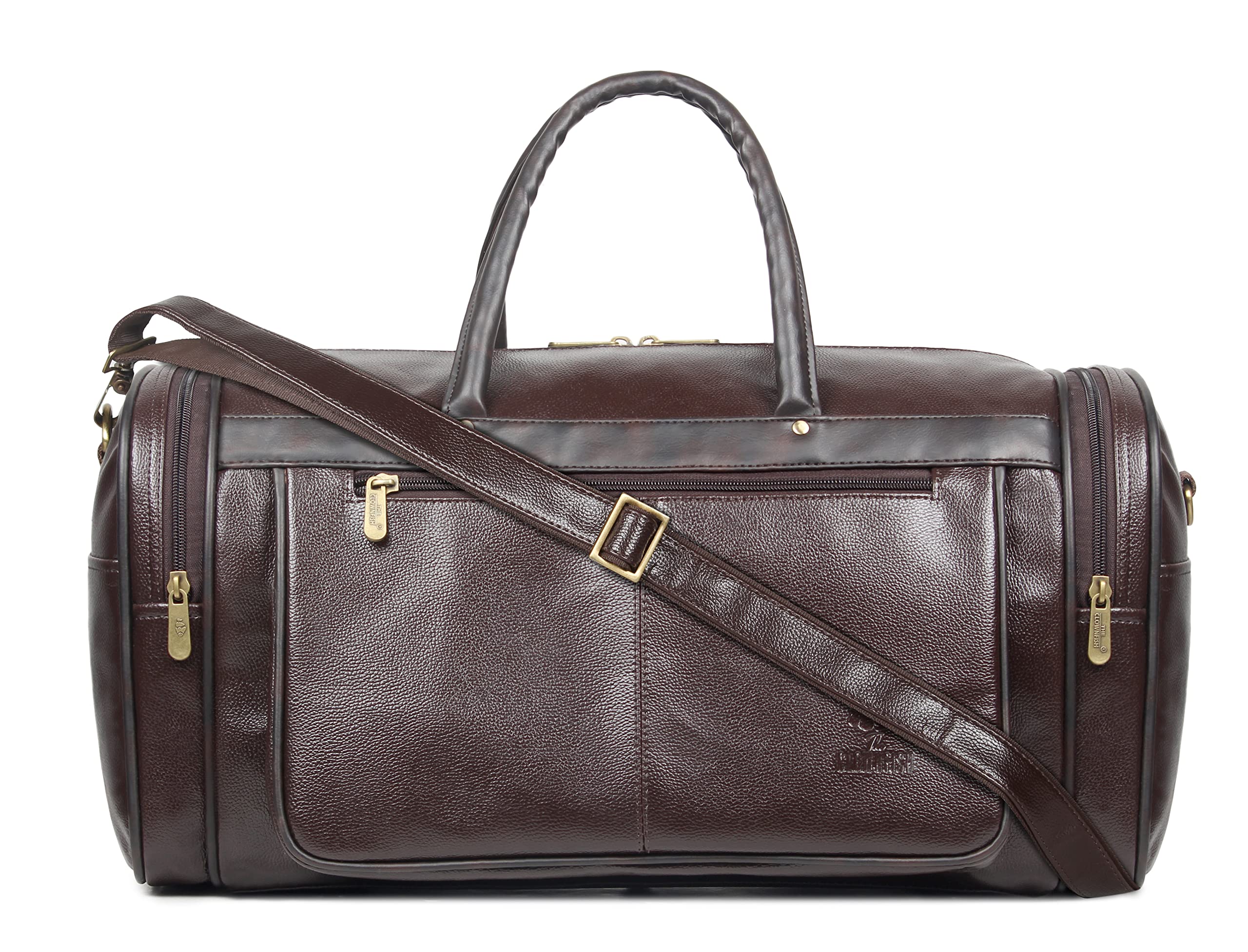 the clownfish Milo 38 litres Unisex Faux Leather Travel Duffle Bag Weekender Bag (Chocolate)-picture-29