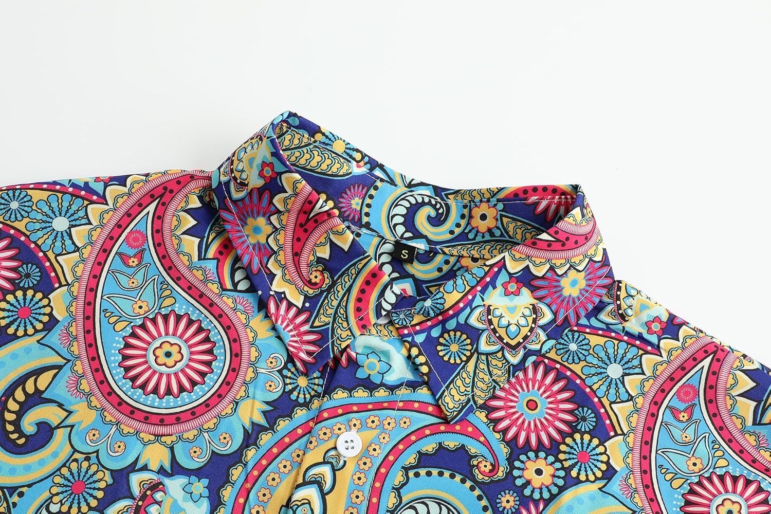 70s Outfits for Men Long Sleeve Casual Button Down 70s Disco Retro Paisley Shirt 70s Floral Vintage Hip Hop Shirts - Image 3