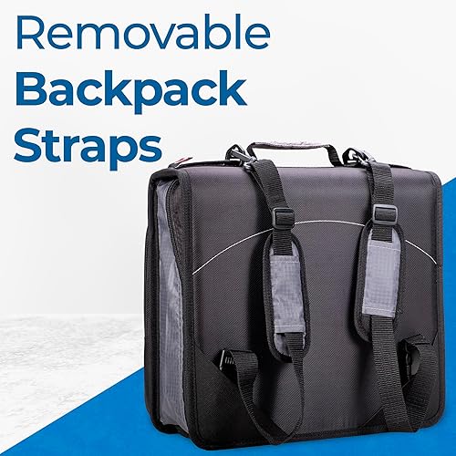 Miniatura 5 de Case-it Carpeta doble 2.0 con cremallera 2 en 1, se convierte en una mochila, dos anillos en D de 2 pulgadas, capacidad de 800 hojas, carpeta de