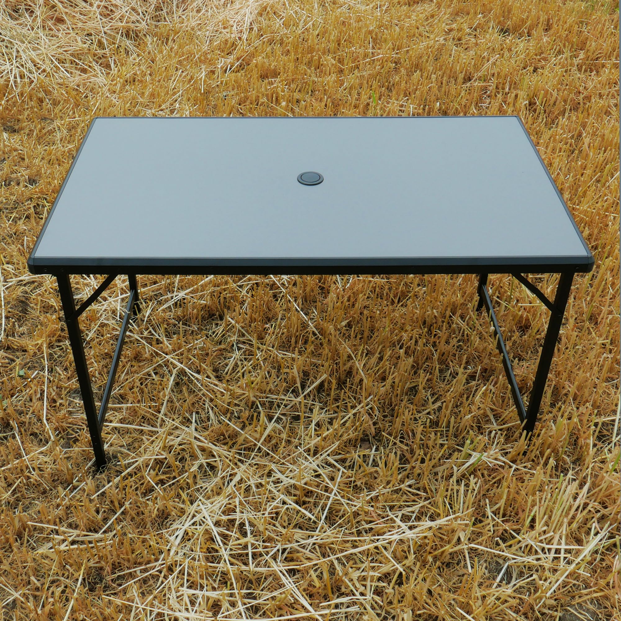 your GEAR Tavolo da campeggio Tivoli XL – Tavolo pieghevole 120 x 70 cm altezza 70 cm – Impermeabile e durevole in alluminio con foro per ombrellone – Tavolo pieghevole per esterni e campeggio