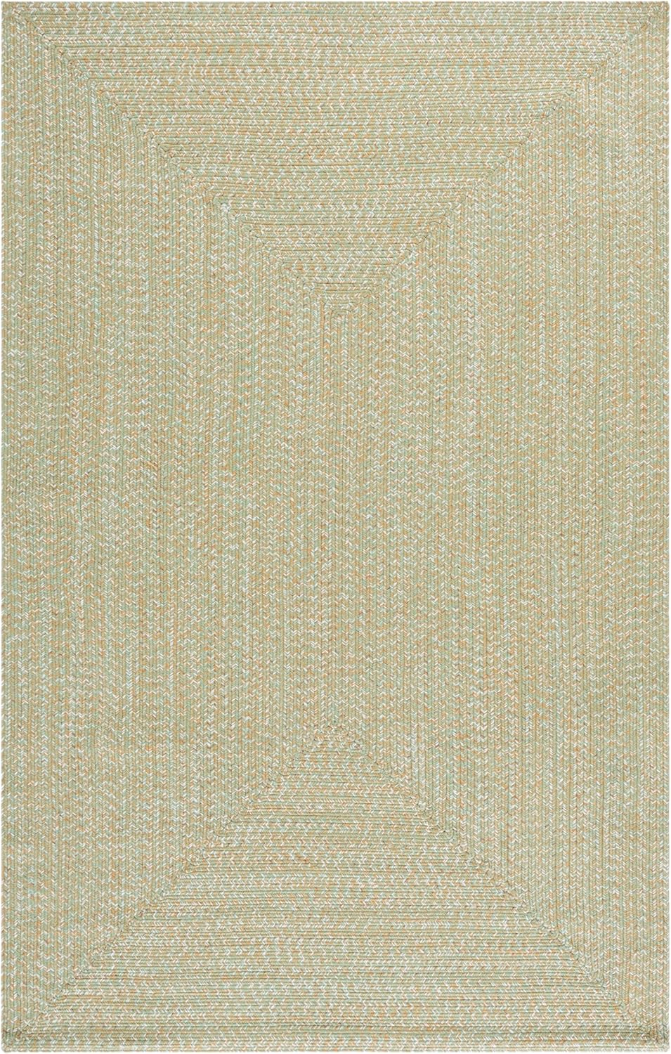 SAFAVIEH Washable Rug Outdoor Braided Collection - 5' x 8', Light Green & Sage Green, Handmade & Reversible, Non-Shedding & Easy to Clean, Ideal for Patio, Backyard, Mudroom (BRA260W)