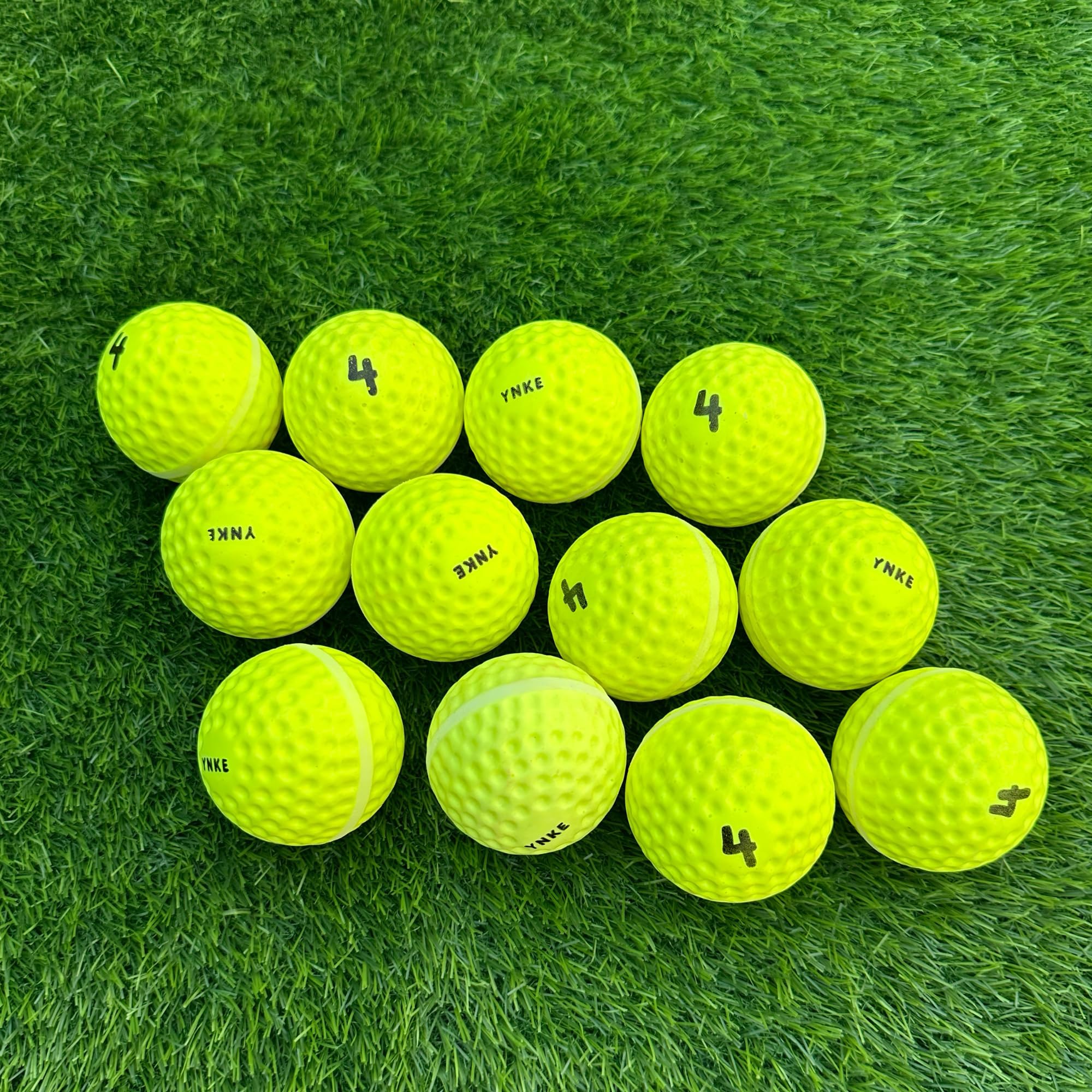 YNKE GAA Hurling Dimple PU Fireballs Speed Ball All Weather Wall Balls Training Practice Size 4 (Yellow)