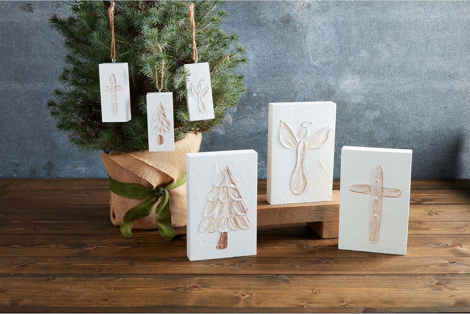 Mud Pie White Christmas Ornament, Angel, 4 1/2" x 2" - Image 2