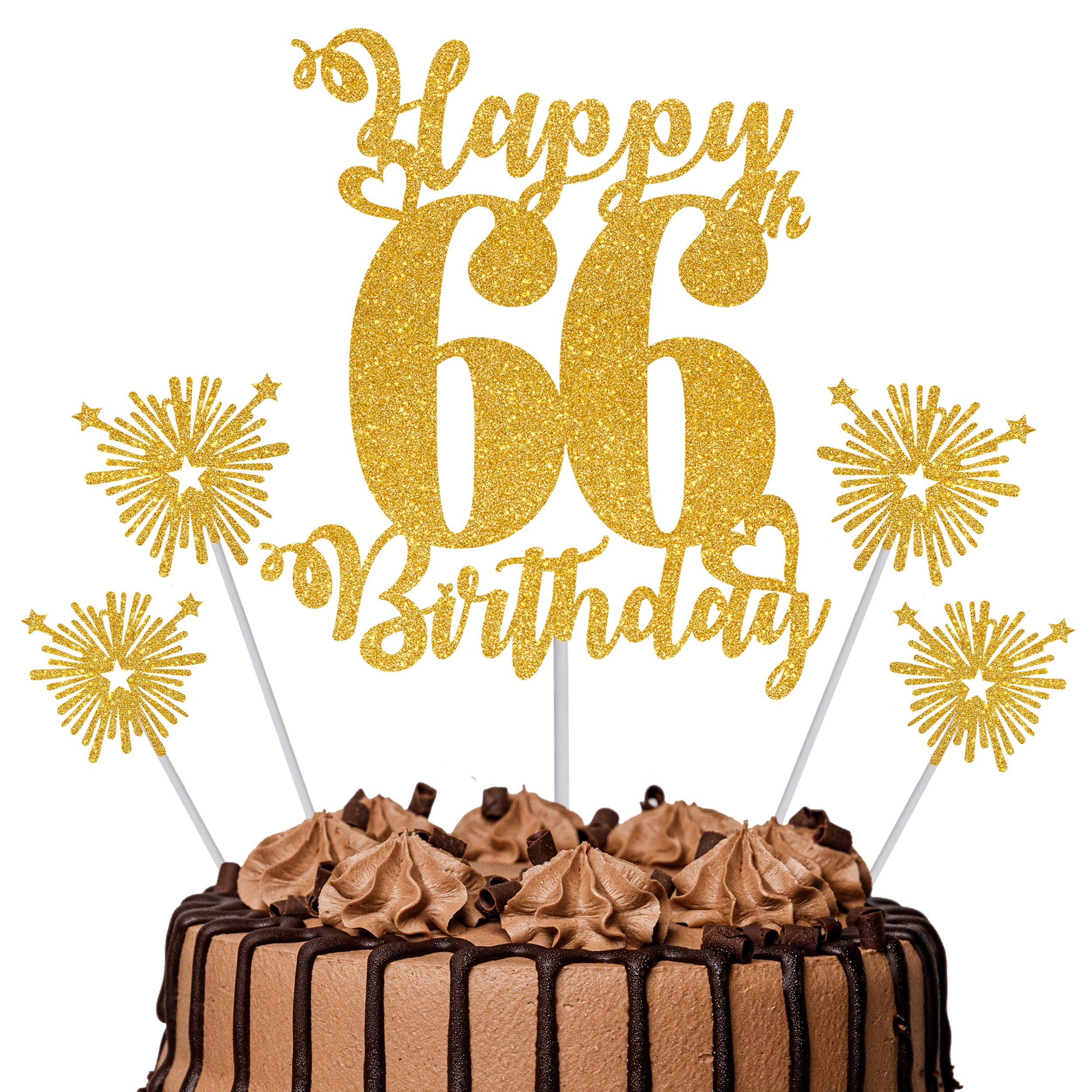 Gold Glitter 96th Birthday Cake Topper Set – 5 Piece Premium Glitter Birthday Decoration & Party Supplies for Men, Women & Kids – 96th Birthday — view 70