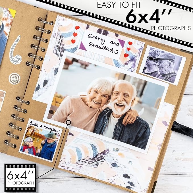 Álbum de Scrapbook 8 x 8 pulgadas 60 páginas Marrón miniatura 5