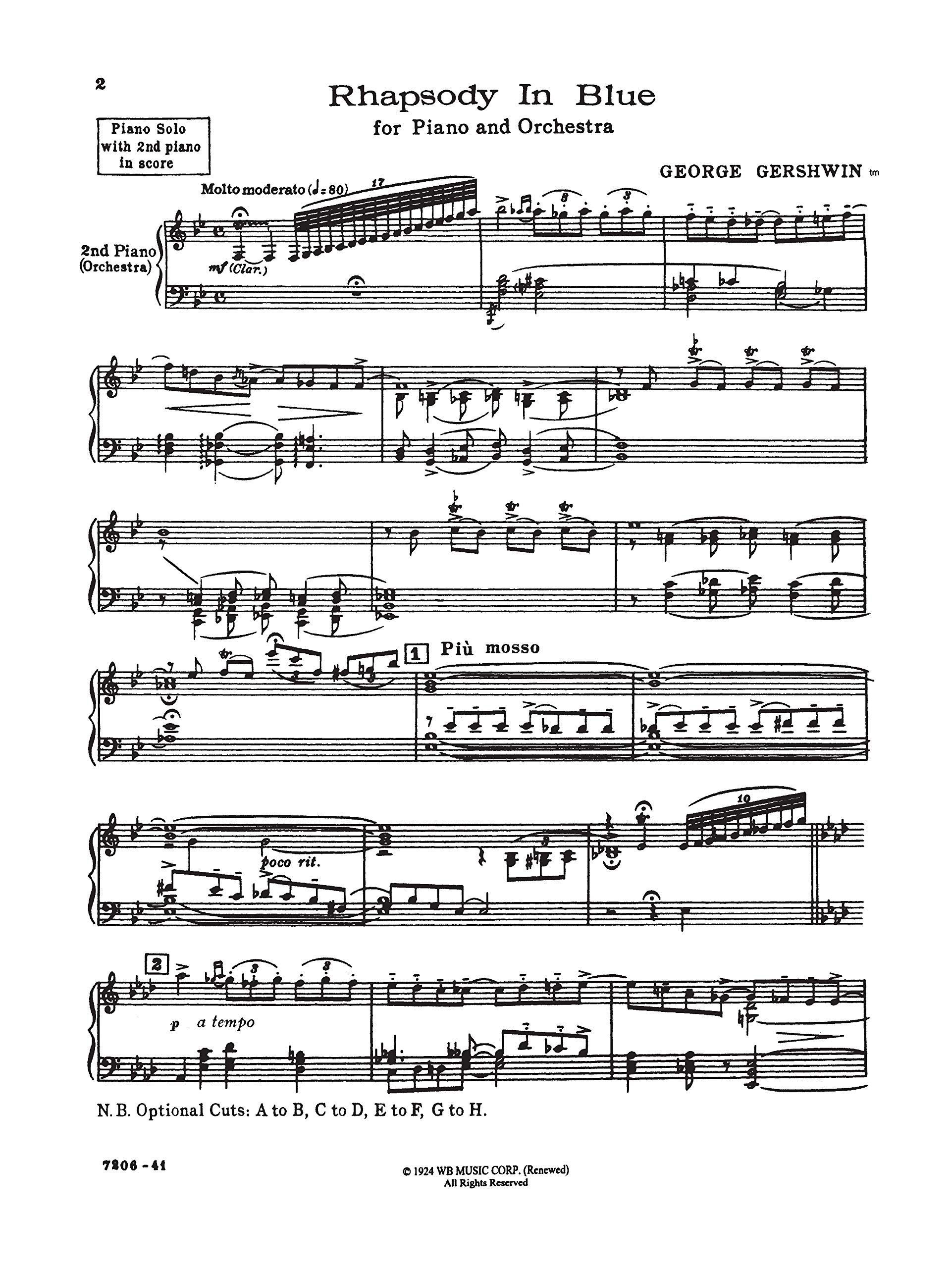 Rhapsody in Blue (Original): Two Pianos, Four Hands (Alfred's Classic Editions)