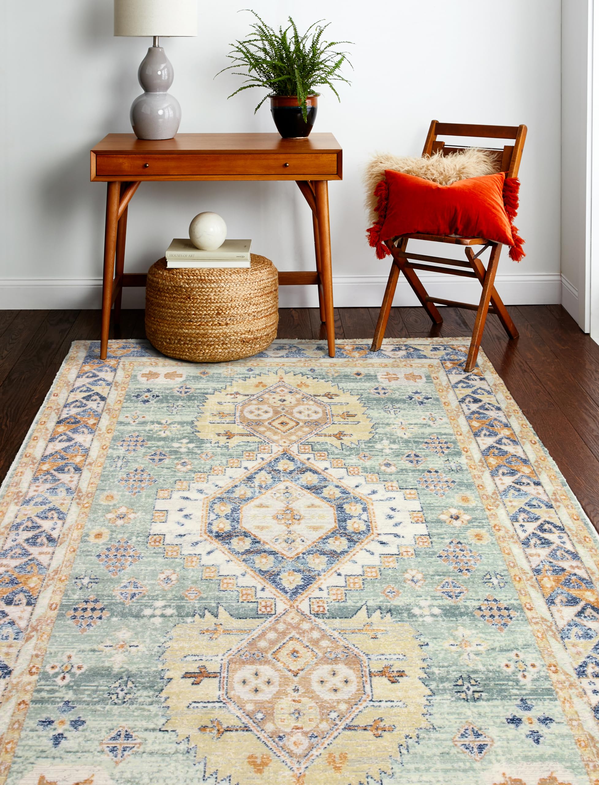 Bashian Sorrento Jaci 8'6" x 11'6" Area Rug in Light Green