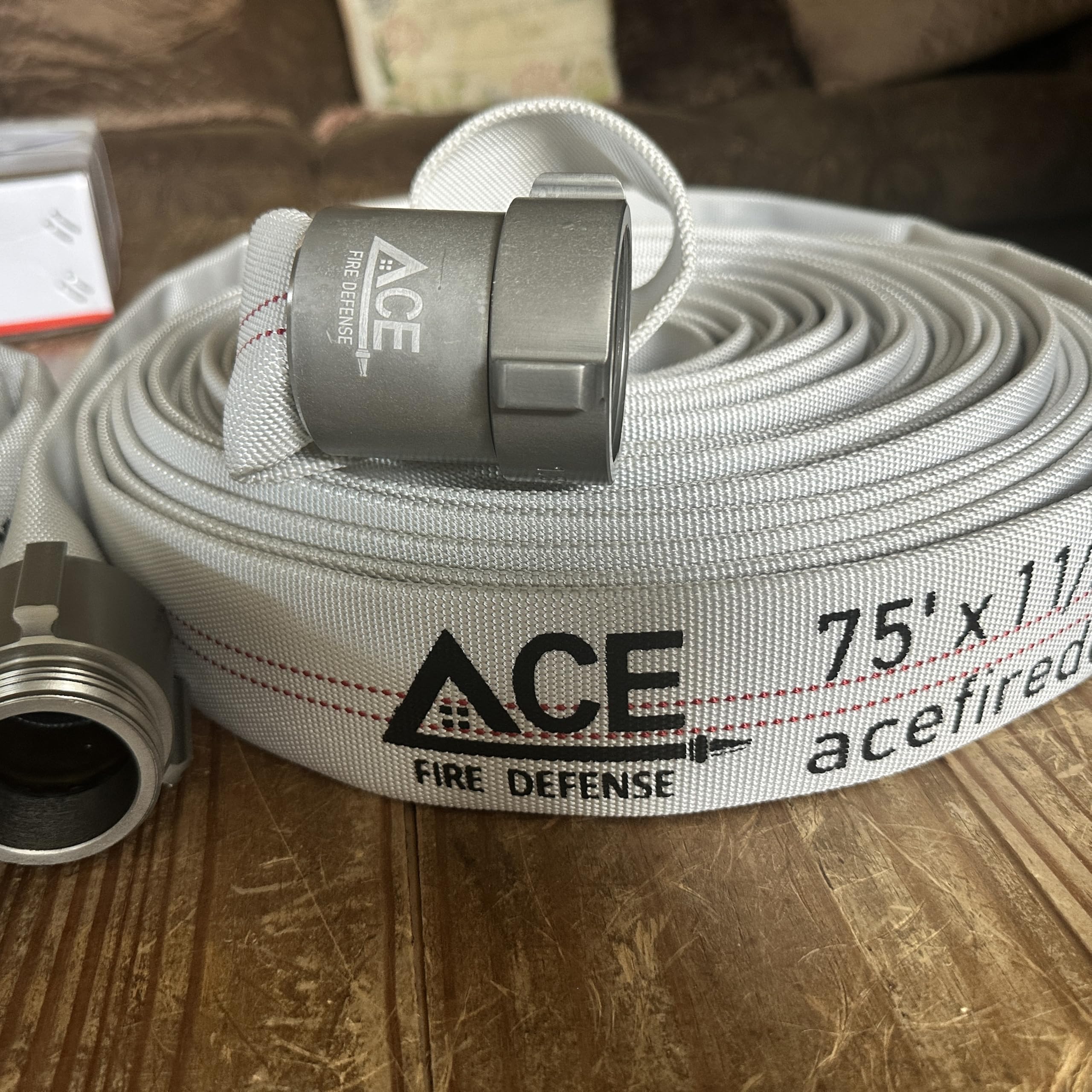 Fire hose 4 pack FM certified 75 ft. x 1-1/2 tested 250 psi 500 lb burst pressure