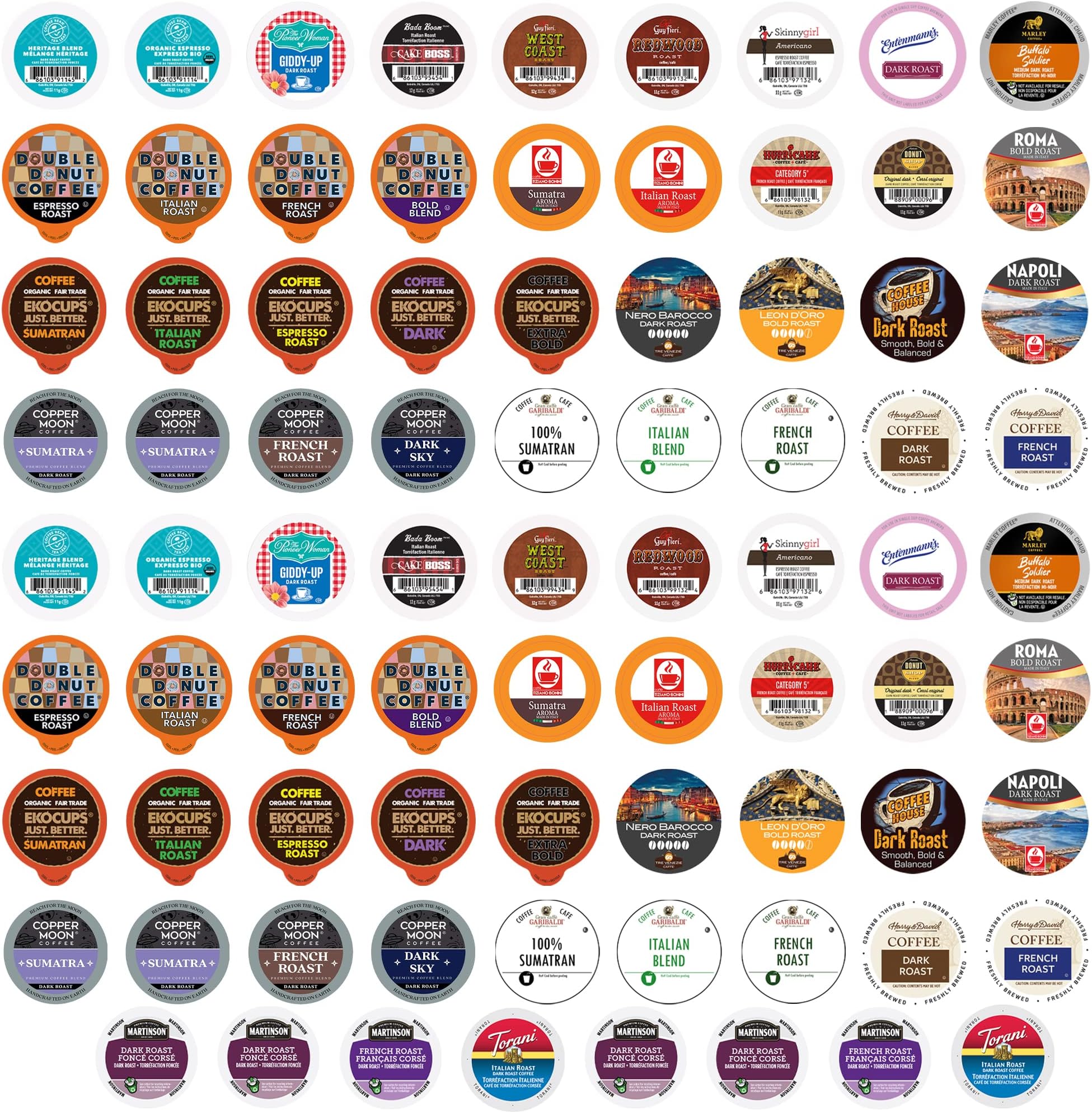 Perfect Samplers Dark Roast Coffee Pods Variety Pack, Dark