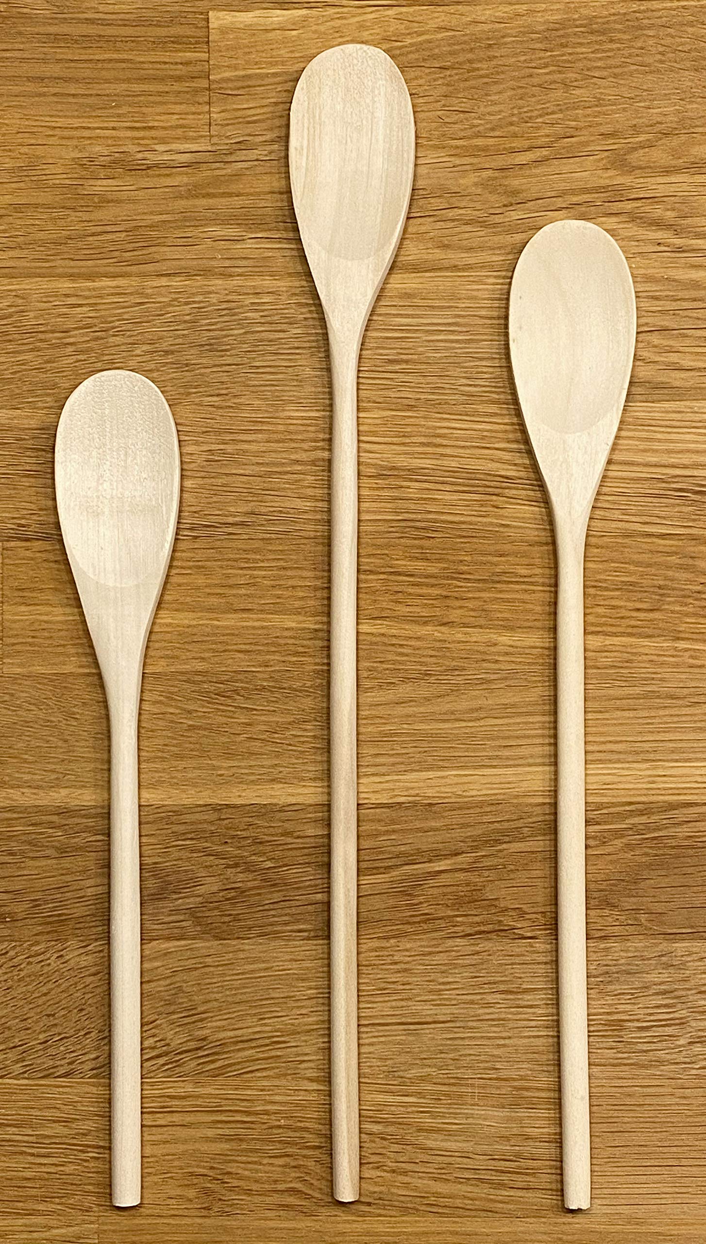 KO&CO Kooklepelset, 5 stuks van beukenhout, 25 cm, onbehandeld hardhout met ronde lepel voor koken en bakken, antibacterieel, robuust, duurzaam, huiselijk hout, duurzaam, keukengerei