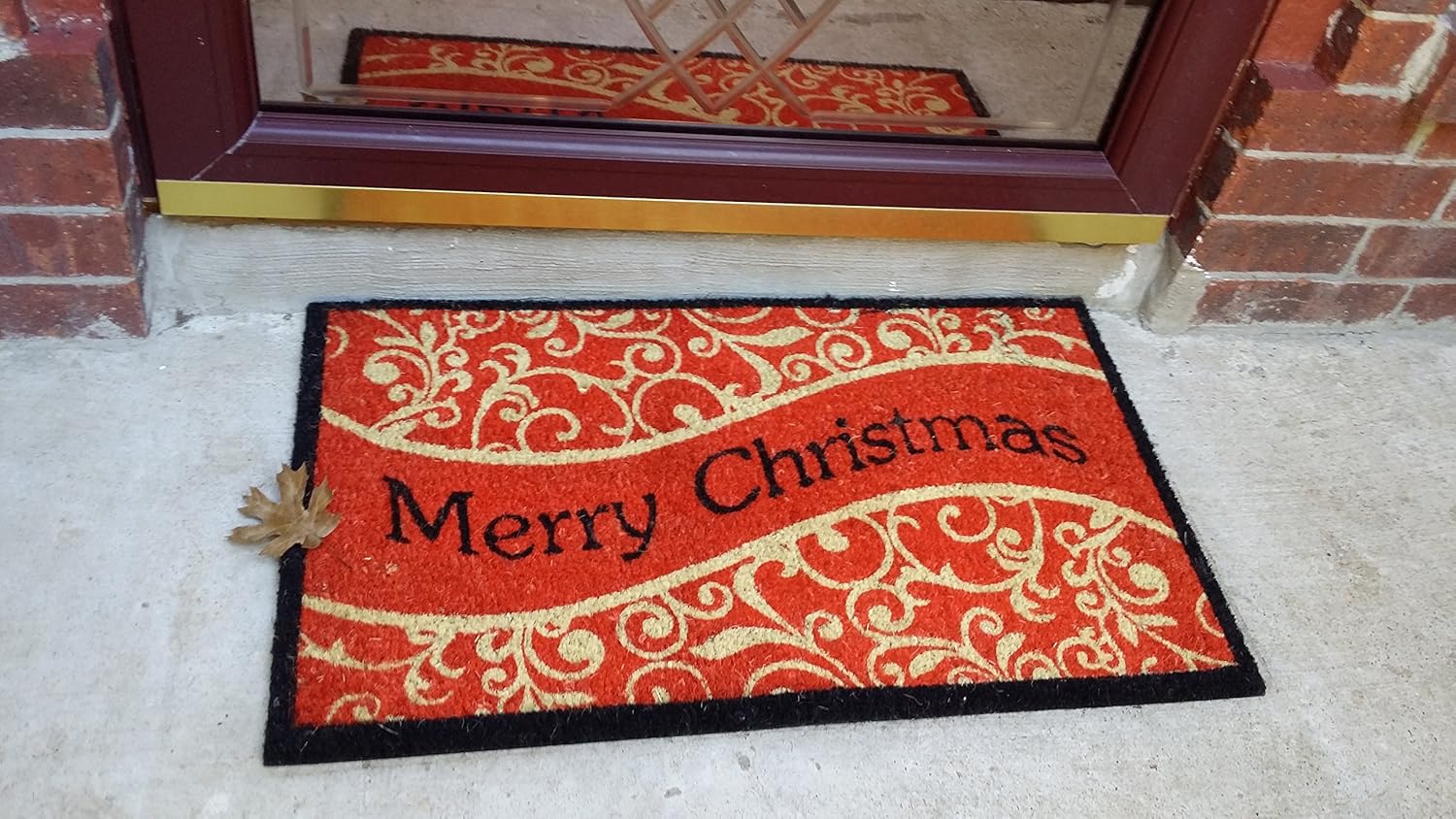 Natural Coir Fiber, 18x30" Entry Way Outdoor Door Mat with Non Slip Backing - Merry Christmas