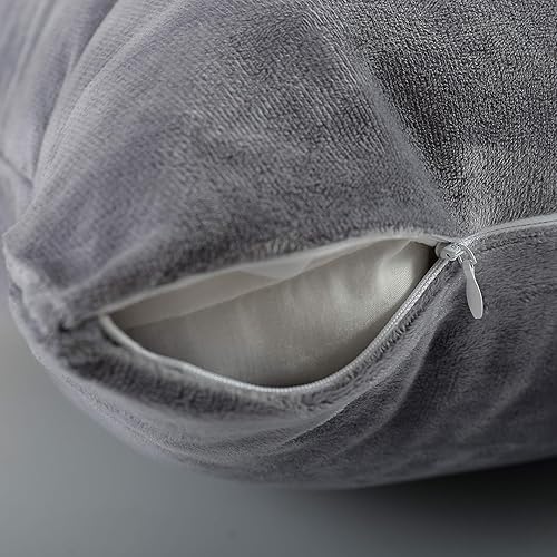 Miniatura 4 de EVOLIVE Micromink Suave, Piel Sintética, Gamuza Sintética, Funda de Almohada Corporal de Terciopelo Sintético 21"x54" de Repuesto con Cierre de