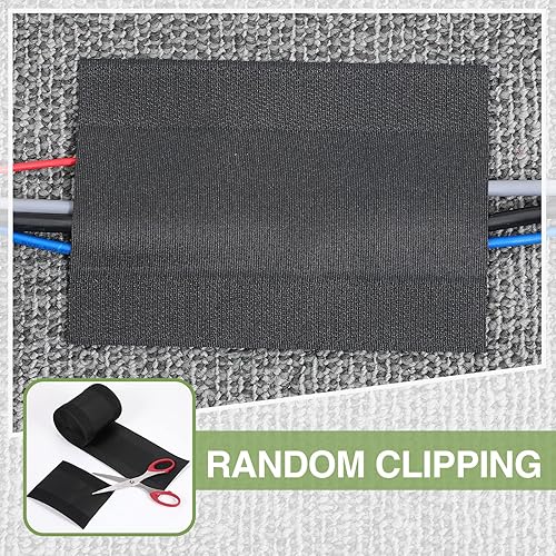 Miniatura 6 de WILLBOND Cable Grip - Cubierta para cables de piso, protector de cables para organización de cables solo para alfombras de oficina comercial (negro,