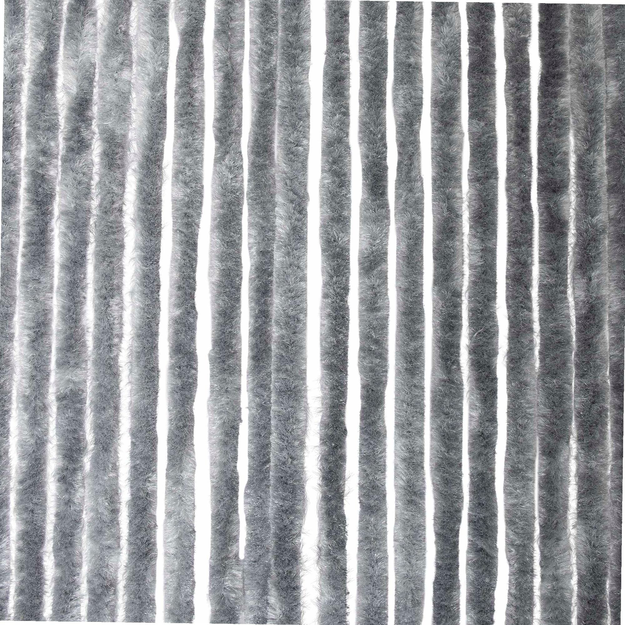 WERKA PRO Rideau Chenille Gris Foncé Uni - 120 x 220 cm - Protection Contre Insectes et Poussière - Tringle Ajustable et Anneaux de Suspension - Fibres Synthétiques Anti Effilochage