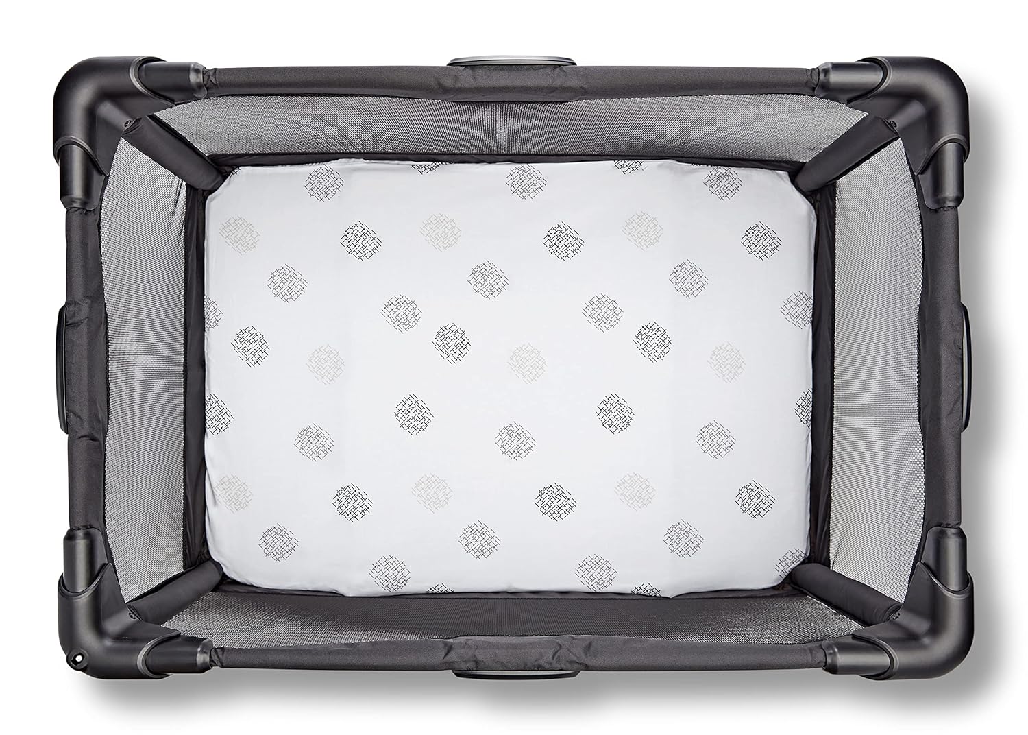 4moms Breeze Playard Sheets, for Baby Bassinets and Furniture, Machine Washable and 100% Cotton, White & Grey, 2 Pack