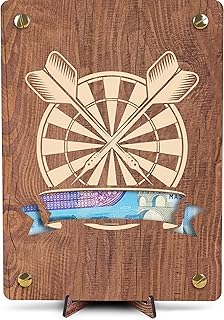 Dart Geschenk - XL Geldgeschenk aus Holz inkl. Ständer | Dart - Dartspiel, Dartspieler, Irish Pub Deko, 180, Bullseye