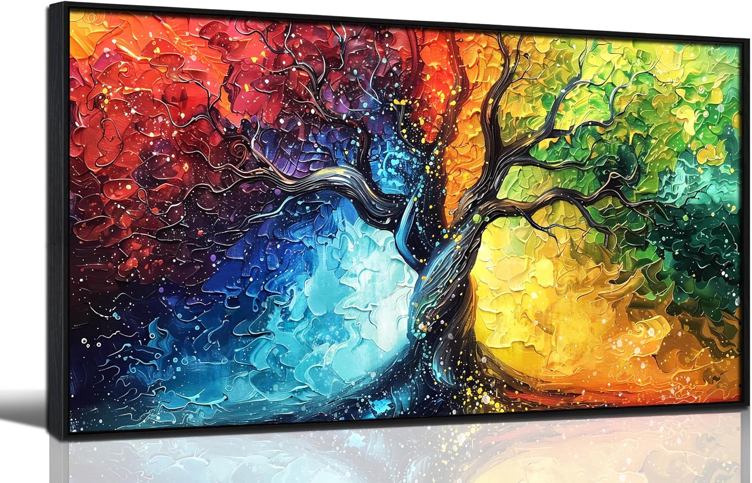 Tree Pictures Wall Art for Living Room - Colorful Canvas Wall Art