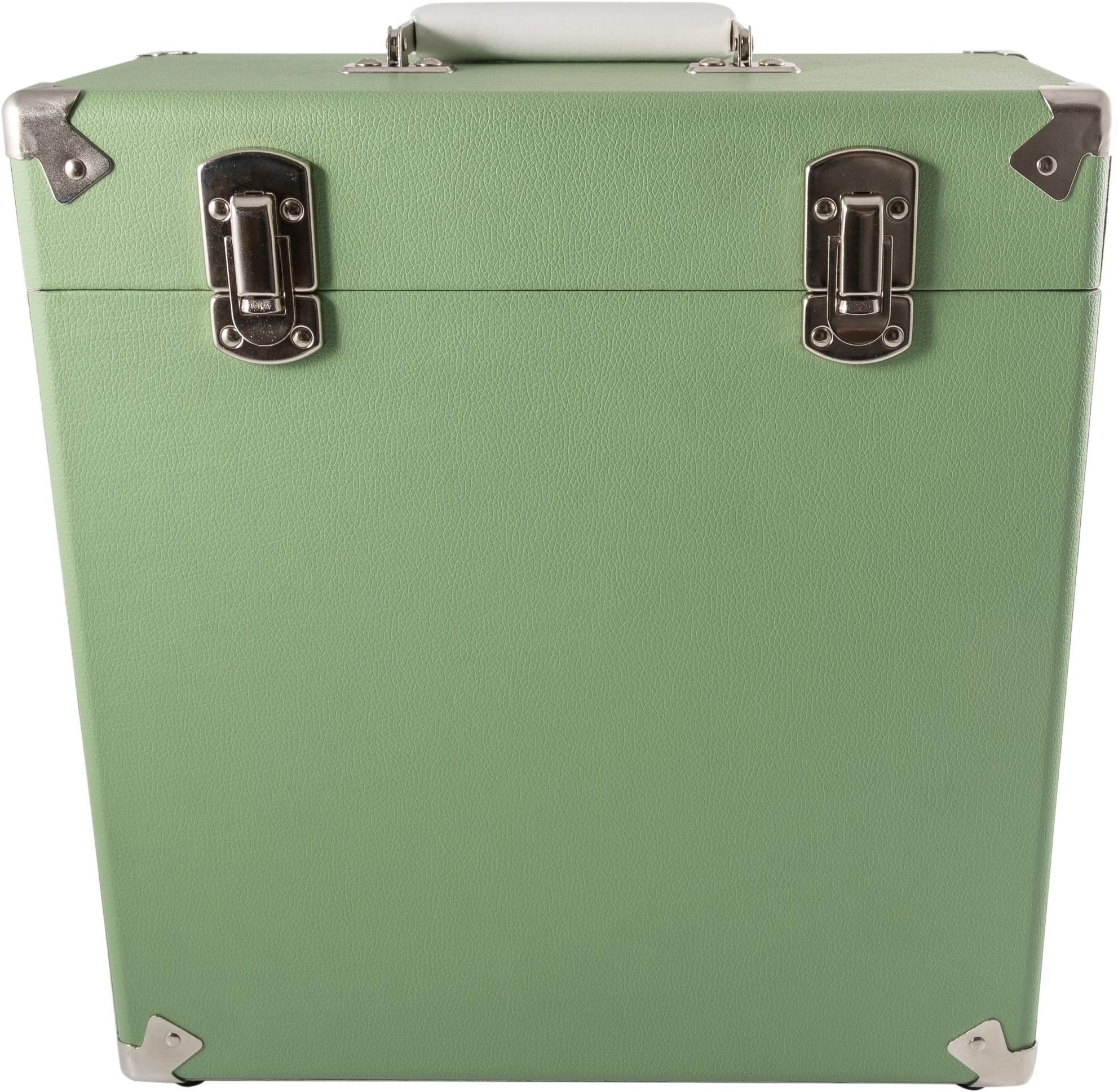 Portable Retro-Style Carry Case for LPs, Albums and 12-Inch Vinyl Records (Holds 30 Albums) – GREEN