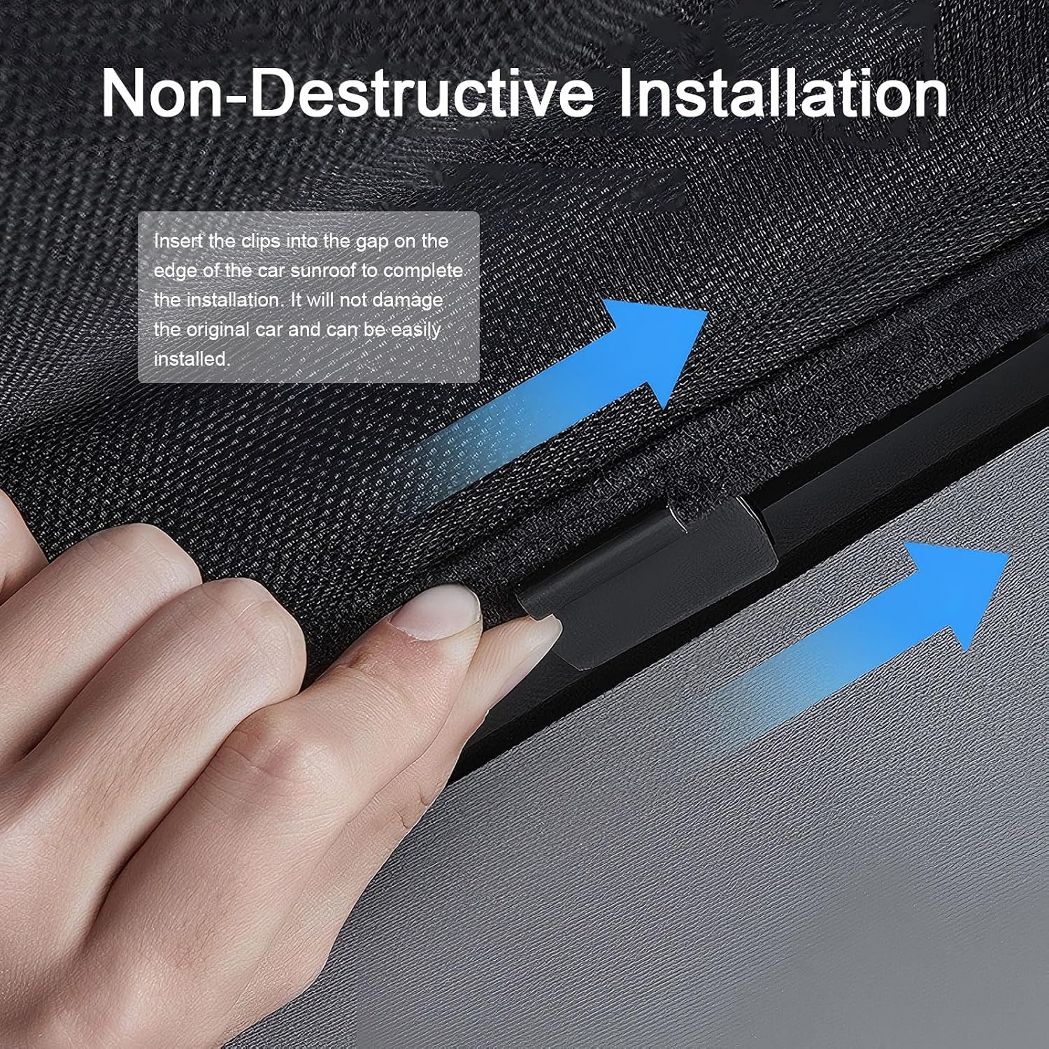 Car Glass Roof Sunshade Compatible with Volvo C40(Not for XC40) 2021-2023, One-Piece Sunroof Shade with Storage Bag, Foldable Sunshade Roof Cover, Heat Insulation, Sun Protection, No-Sagging