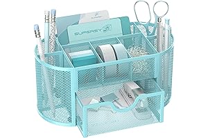 SUPEASY Mesh Desk Organizer: Improve Workspace Efficiency with Blue Design