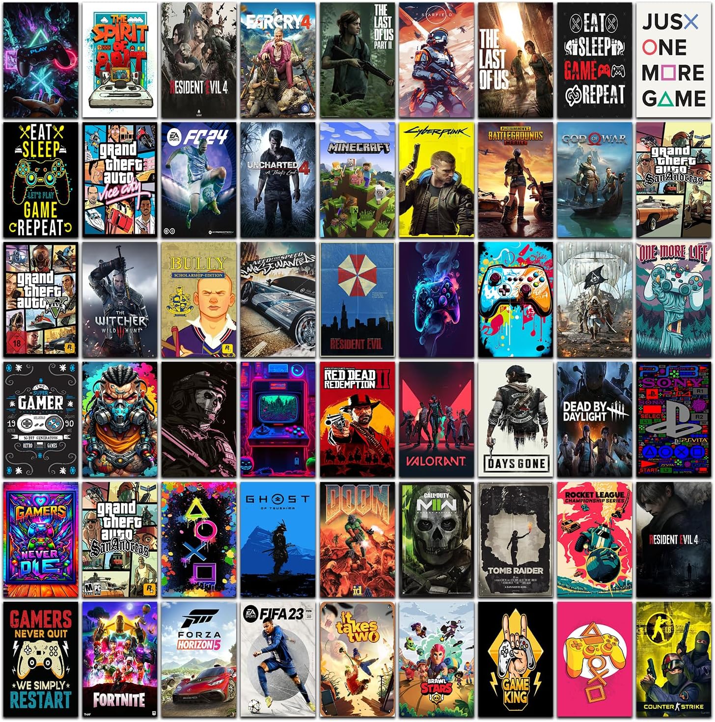 VEENSHI Pack of20 Gaming Wall Poster Games Poster For Room|A4 Size 11.9X8.3 Inch 300 Gsm Glossy Posters, Multicolor
