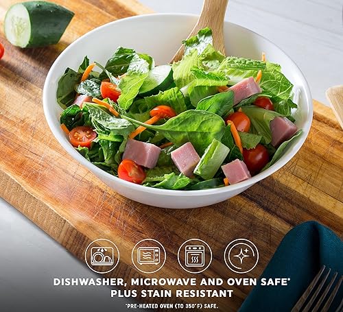 Miniatura 29 de Set de 6 platos rojos rubí para cena Corelle Livingware., Pack Platos de almuerzo, Blanco Blanco (Winter Frost White)