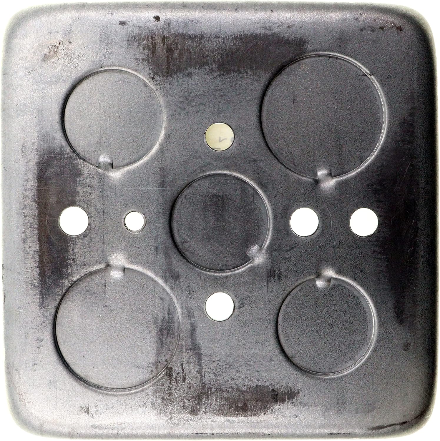 Steel City 521511/23/4 4" Square Electrical Box, 21 Cubic Inches, 1-1/2" Deep, 1/2" and 3/4" Knockouts, Pre-Galvanized Steel
