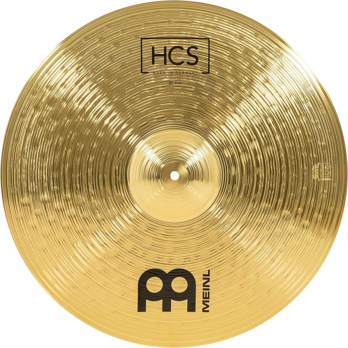 Platillo Ride de 20" Meinl - Latón con acabado tradicional HCS para batería, fabricado en Alemania, GARANTÍA DE 2 AÑOS (HCS20R) | Aleación de latón duradera, sonido brillante y musical, apto para principiantes, fabricado por el mismo equipo que los platillos profesionales de Meinl