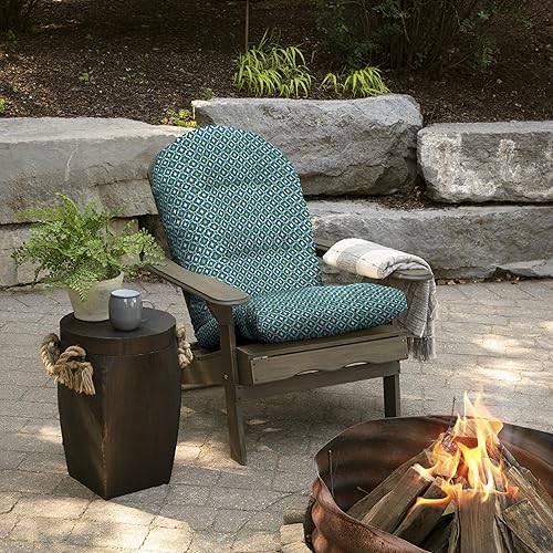 Miniatura 2 de Arden Selections Juego de 2 cojines Adirondack de felpa para exteriores, 20 x 18 pulgadas, repelente al agua y a la decoloración, cojín acolchado